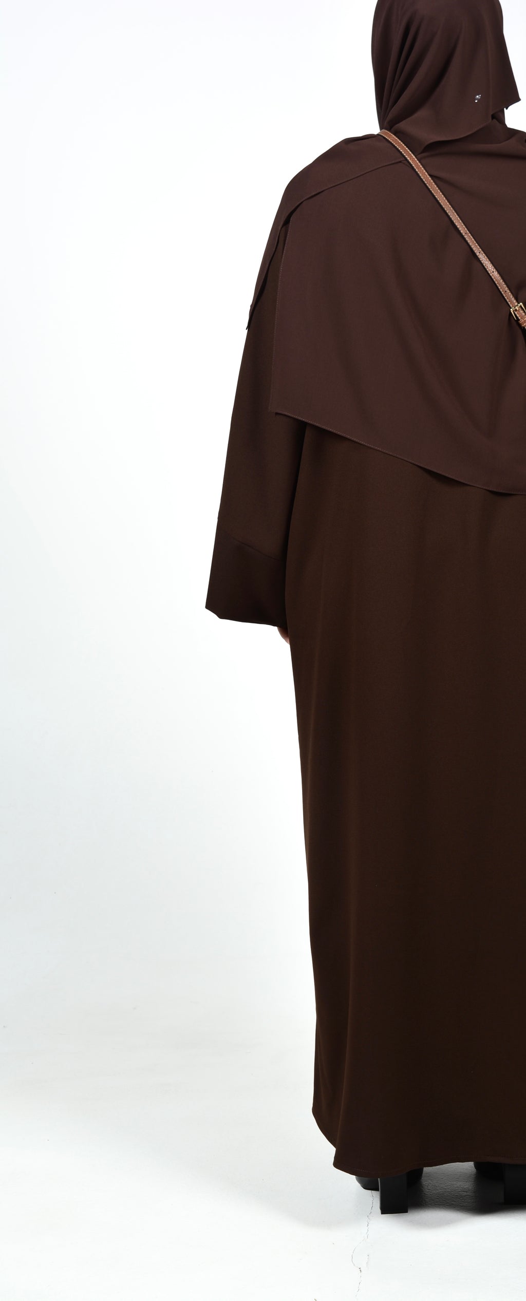 Deep Brown Abaya - Wide Sleeve