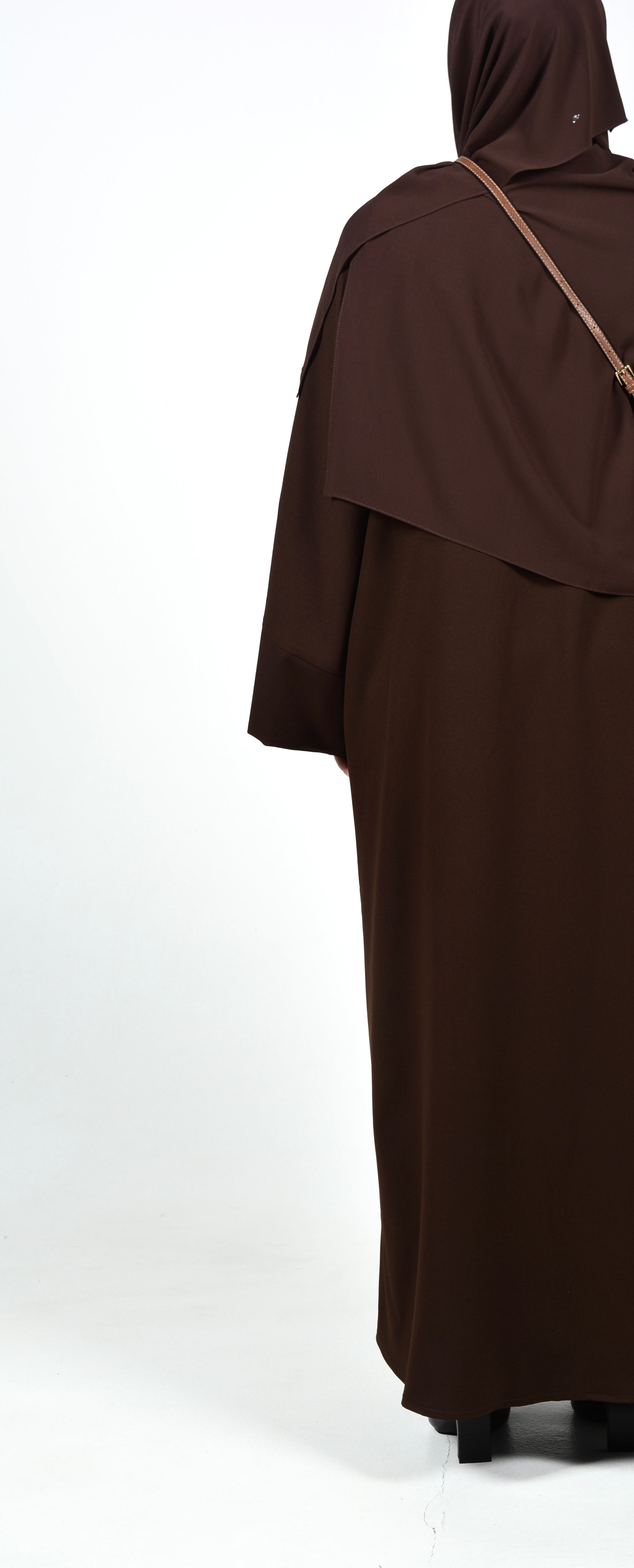 Deep Brown Abaya - Wide Sleeve