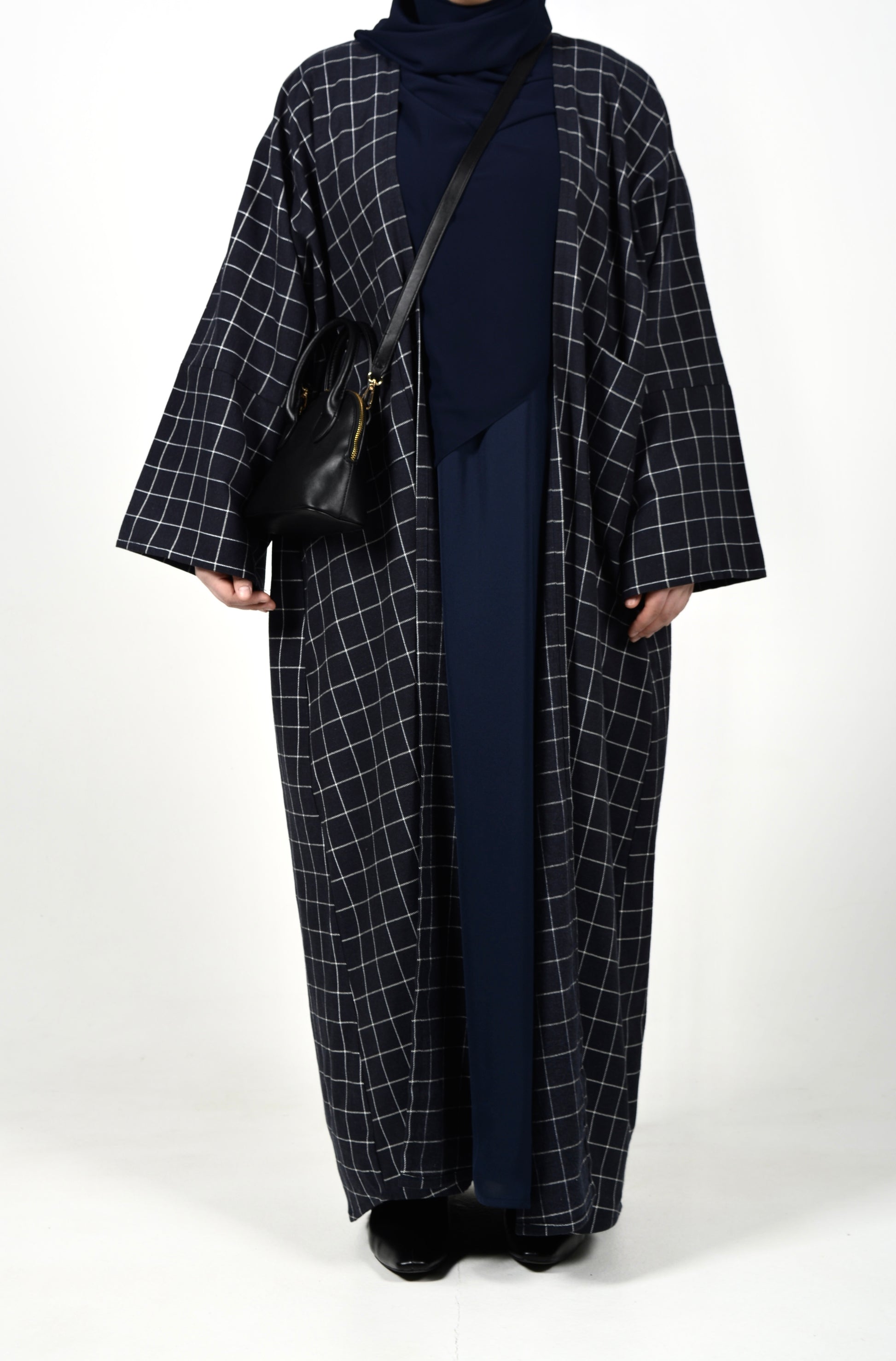Chequered Abaya Jacket & Inner Dress