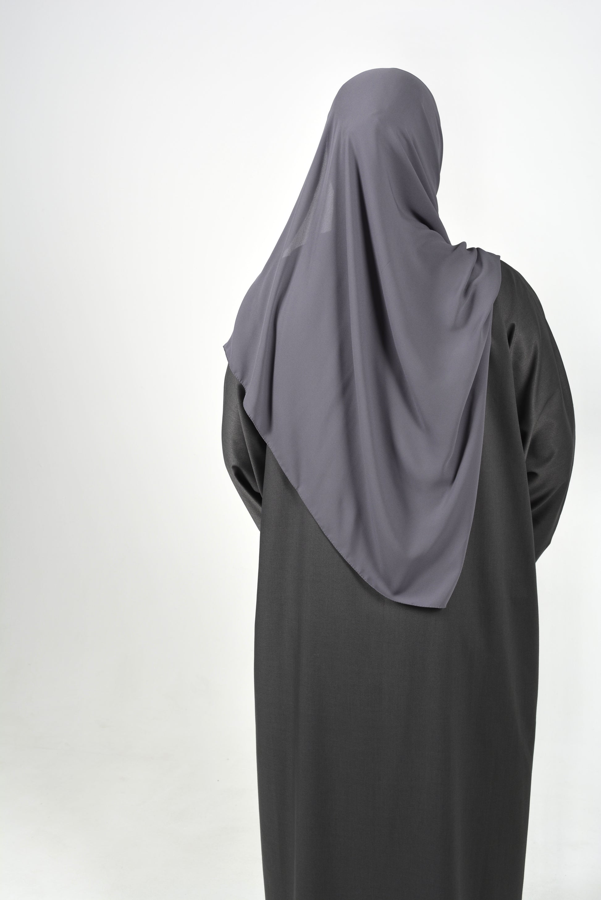 Grey Silhouette Abaya - Wide Sleeves