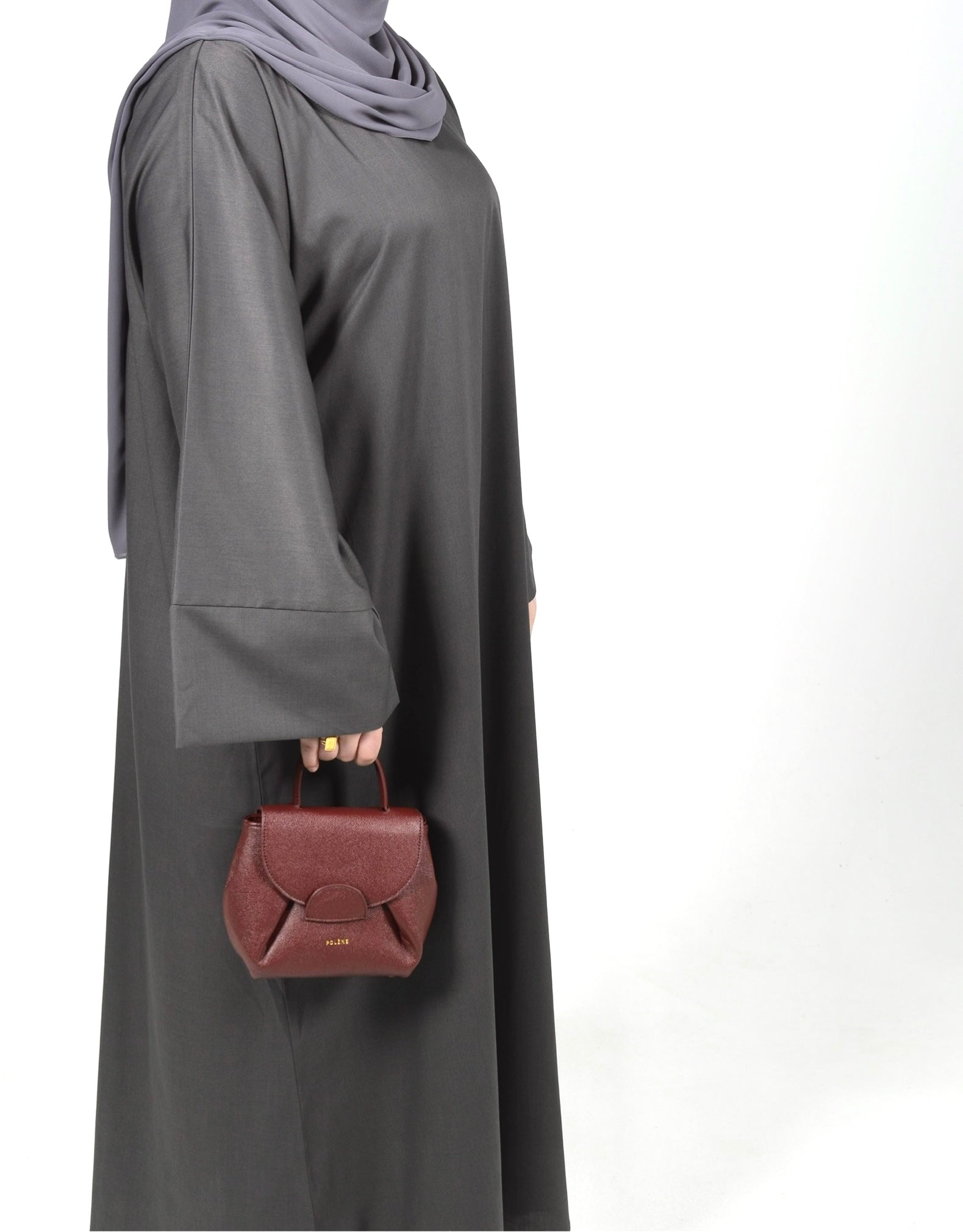 Grey Silhouette Abaya - Wide Sleeves