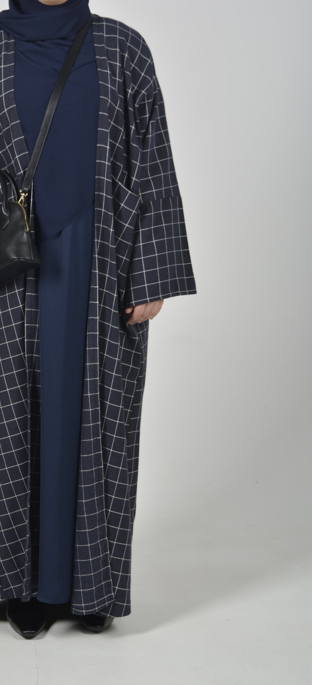 Chequered Abaya Jacket & Inner Dress