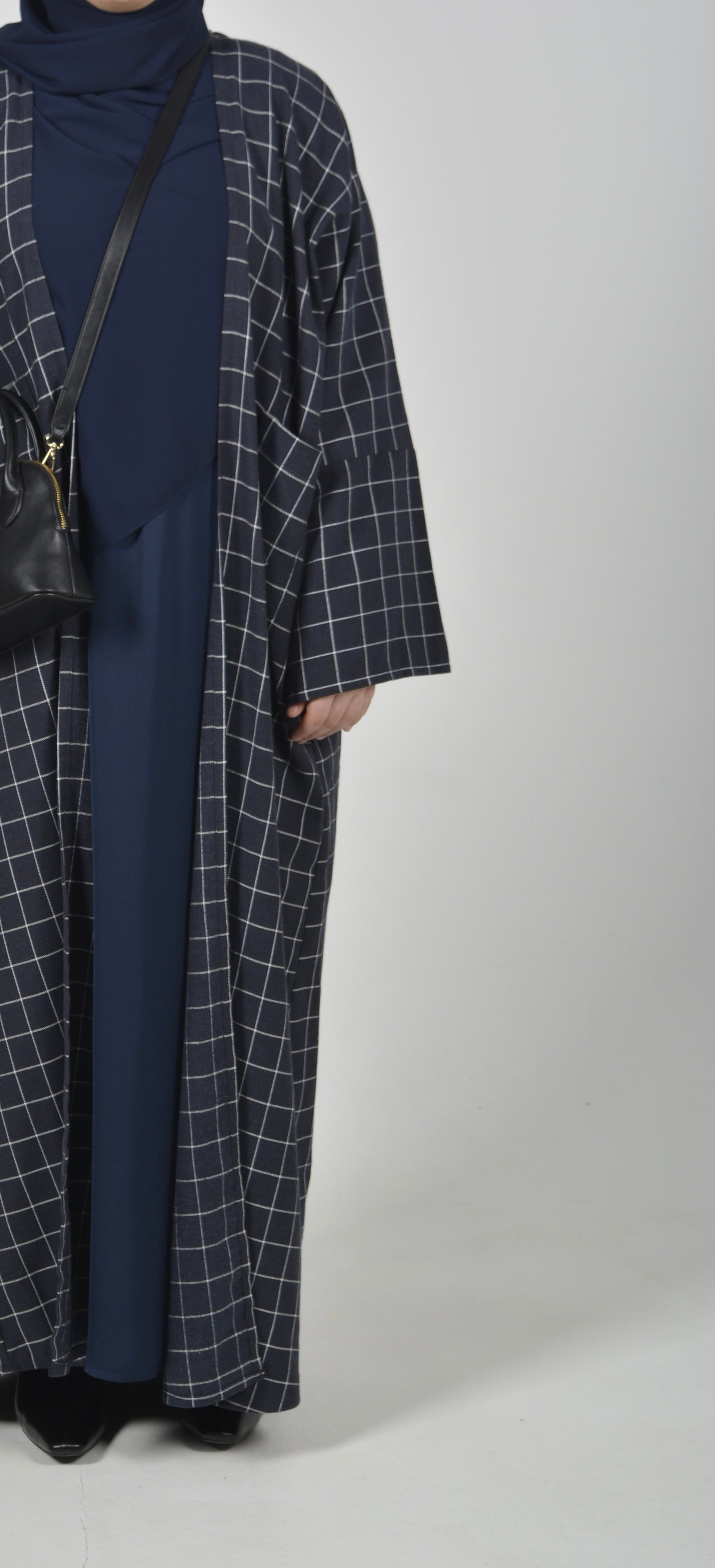 Chequered Abaya Jacket & Inner Dress