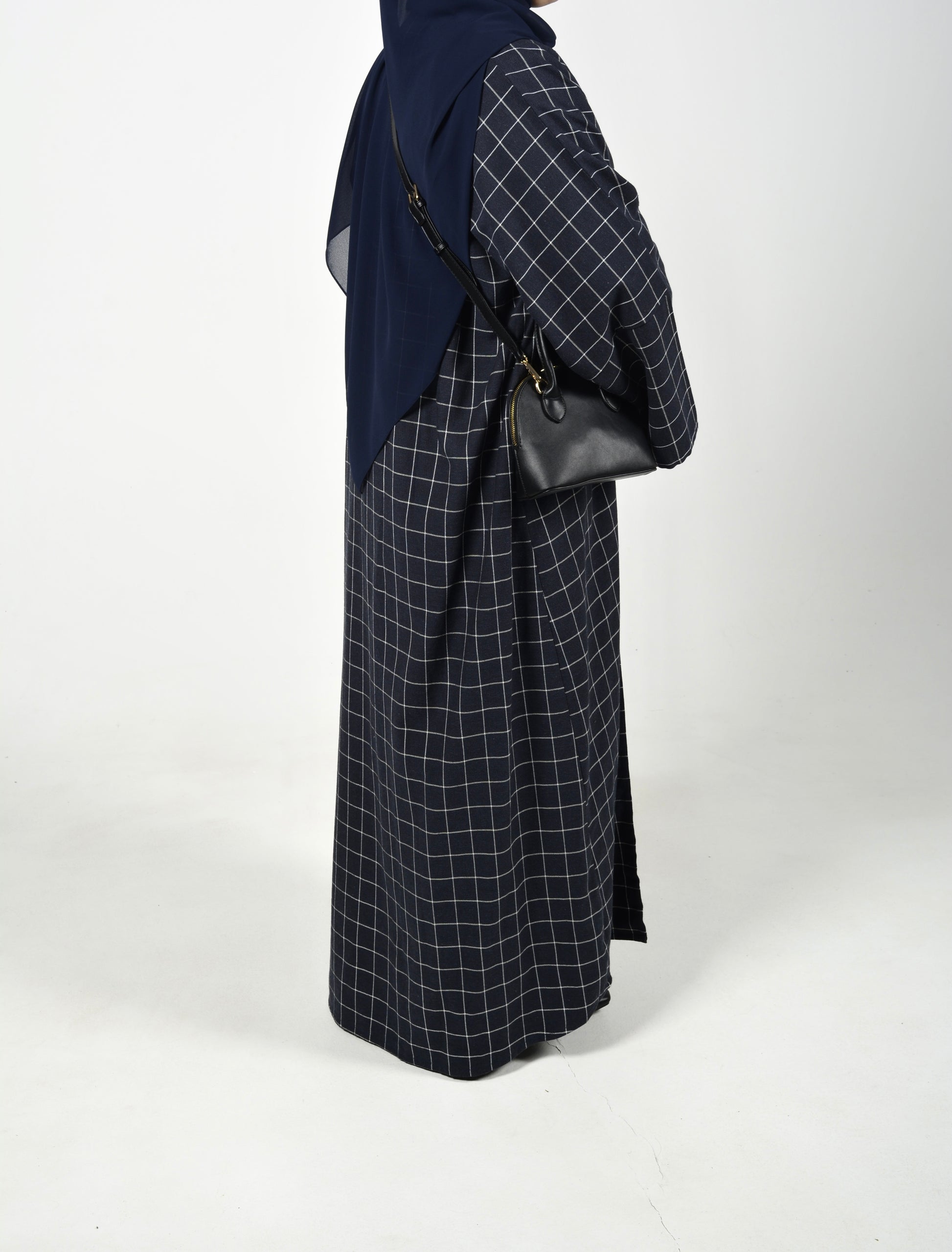 Chequered Abaya Jacket & Inner Dress
