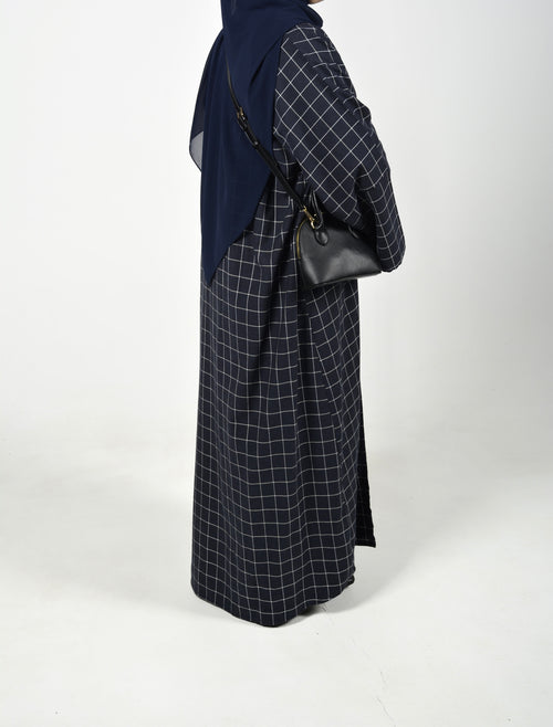 Chequered Abaya Jacket & Inner Dress