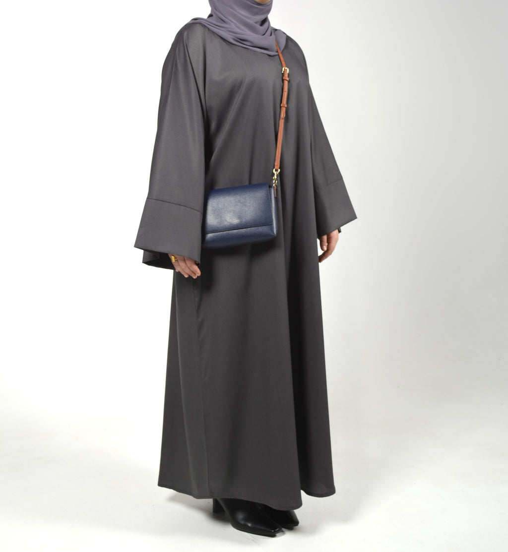 Grey Silhouette Abaya - Wide Sleeves